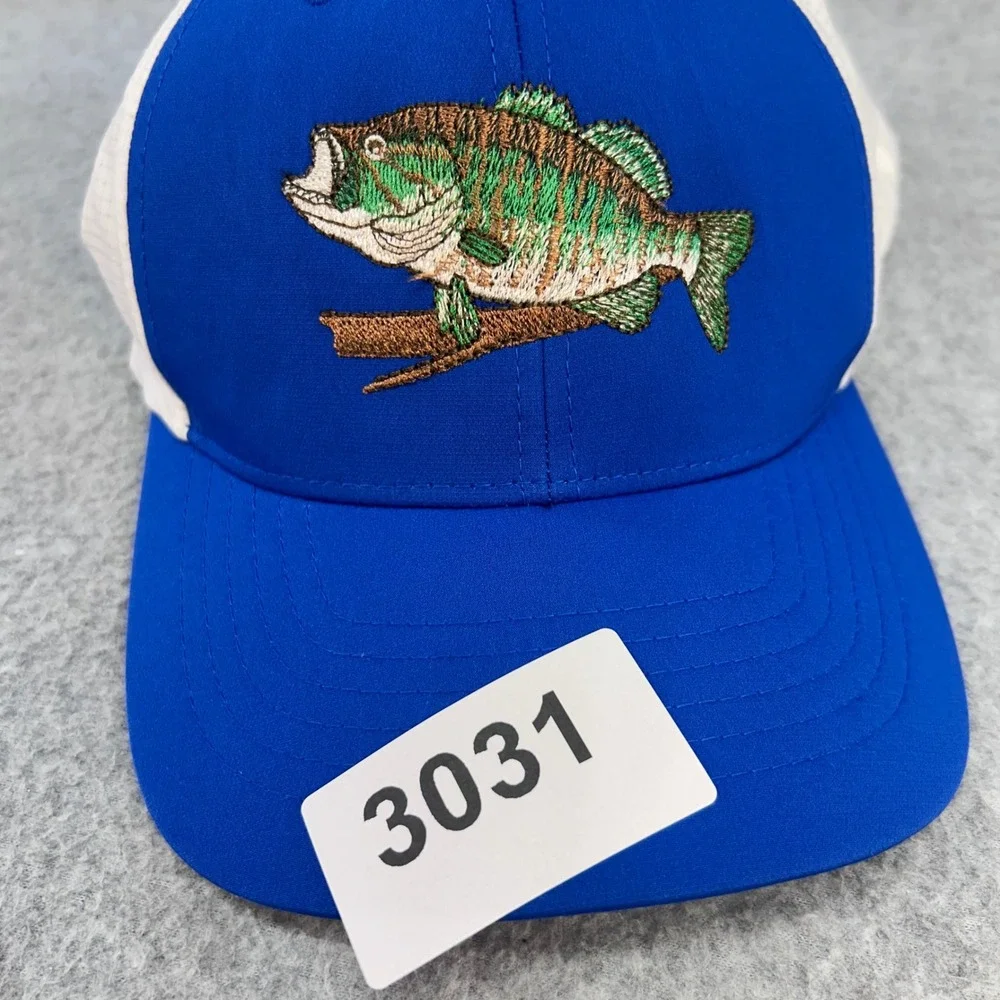 Bass Fish Embroidery Mens Blue Lids Yupoong Trucker Hat Flexfit 110 OSFA
